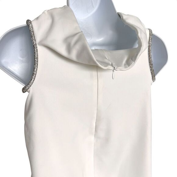 Zara Off-White Sleeveless Top with Beaded Armholes Size M - Picture 5 of 8